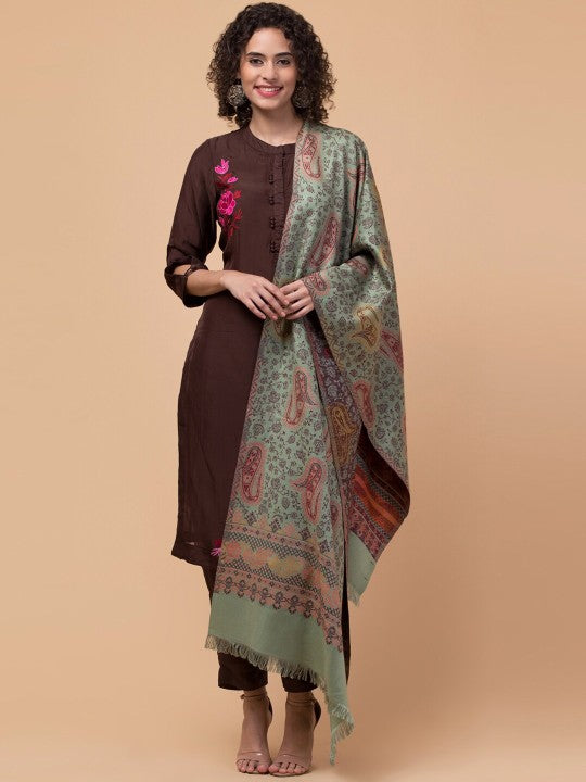 Paisley Woven-Design Shawl