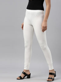 Thumbnail for Women Black Solid Ankle Length Leggings