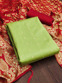 Thumbnail for Geometric Woven Design Zari Unstitched Dress Material