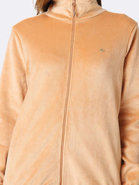 Thumbnail for Athleisure Women Full Sleeve High Neck Velour Jacket