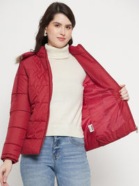 Thumbnail for Hooded Insulator Anti Odour Faux Fur Trim Puffer Jacket
