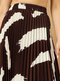 Thumbnail for Printed Pleated A-Line Maxi Skirts