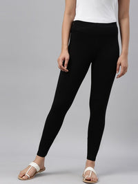 Thumbnail for women-black-solid-ankle-length-leggings