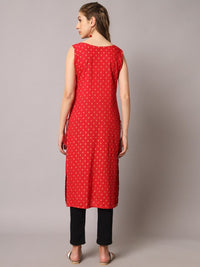Thumbnail for ethnic-motifs-printed-gotta-patti-detail-straight-kurta