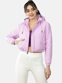 Thumbnail for Hooded Crop Padded Jacket