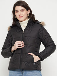 Thumbnail for Hooded Insulator Anti Odour Faux Fur Trim Puffer Jacket