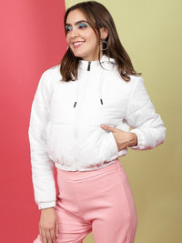 Thumbnail for Hooded Crop Padded Jacket