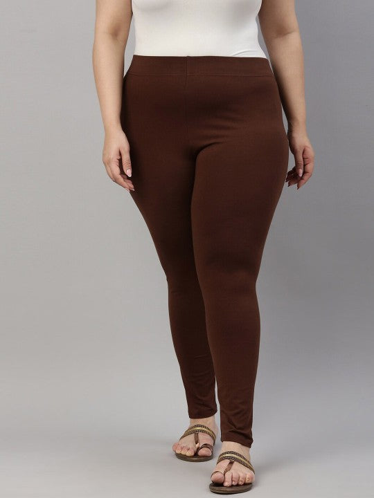 Women Black Solid Ankle Length Leggings