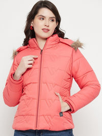 Thumbnail for Hooded Insulator Anti Odour Faux Fur Trim Puffer Jacket