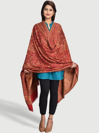 Thumbnail for Ethnic Motifs Woven Design Wool Jamawar Shawl