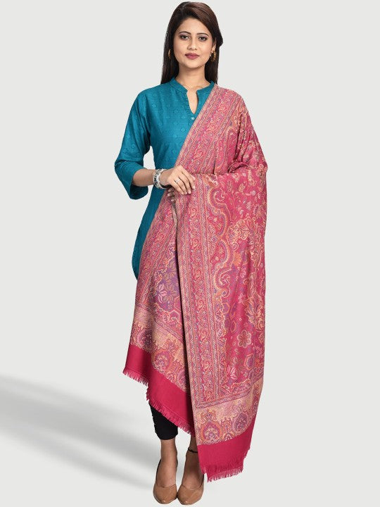 Ethnic Motifs Woven Design Wool Jamawar Shawl