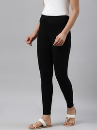 Thumbnail for women-black-solid-ankle-length-leggings