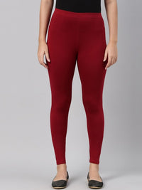 Thumbnail for Women Black Solid Ankle Length Leggings