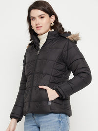 Thumbnail for Hooded Insulator Anti Odour Faux Fur Trim Puffer Jacket