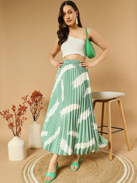 Thumbnail for Printed Pleated A-Line Maxi Skirts
