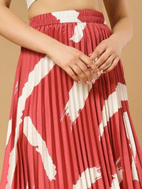 Thumbnail for Printed Pleated A-Line Maxi Skirts