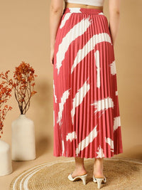 Thumbnail for Printed Pleated A-Line Maxi Skirts
