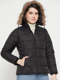 Thumbnail for Hooded Insulator Anti Odour Faux Fur Trim Puffer Jacket
