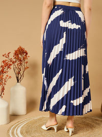 Thumbnail for Printed Pleated A-Line Maxi Skirts