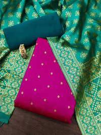 Thumbnail for Geometric Woven Design Zari Unstitched Dress Material