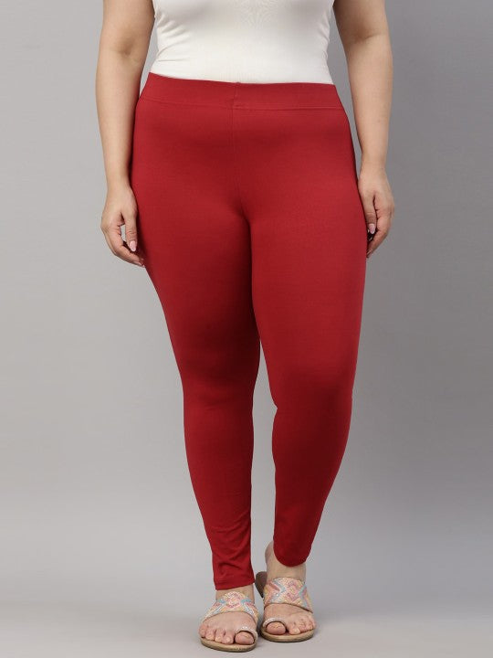 Women Black Solid Ankle Length Leggings
