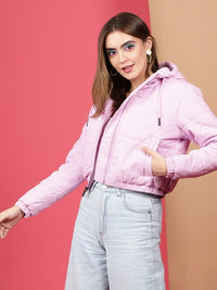 Thumbnail for Hooded Crop Padded Jacket
