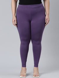 Thumbnail for Women Black Solid Ankle Length Leggings