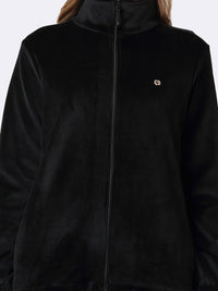 Thumbnail for Athleisure Women Full Sleeve High Neck Velour Jacket
