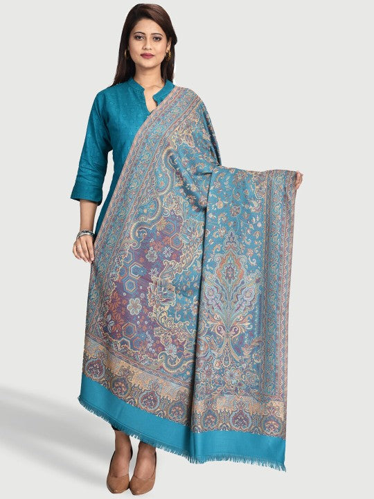 Ethnic Motifs Woven Design Wool Jamawar Shawl