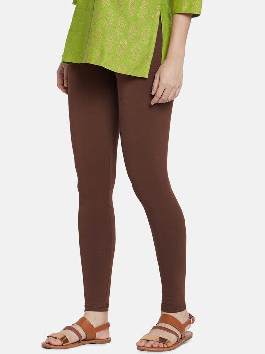 Women Black Solid Ankle Length Leggings