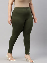Thumbnail for Women Black Solid Ankle Length Leggings