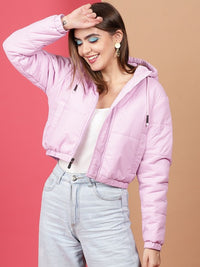 Thumbnail for Hooded Crop Padded Jacket