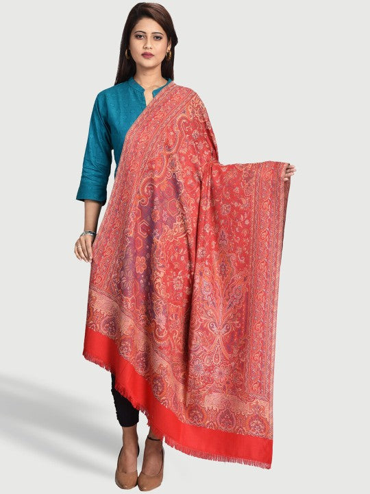 Ethnic Motifs Woven Design Wool Jamawar Shawl