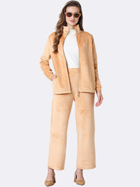 Thumbnail for Athleisure Women Full Sleeve High Neck Velour Jacket