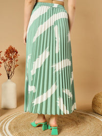 Thumbnail for Printed Pleated A-Line Maxi Skirts