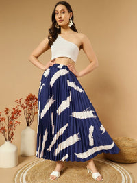 Thumbnail for Printed Pleated A-Line Maxi Skirts