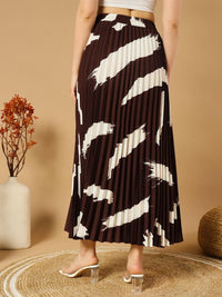 Thumbnail for Printed Pleated A-Line Maxi Skirts