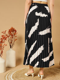 Thumbnail for Printed Pleated A-Line Maxi Skirts