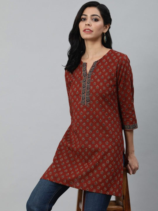 women-maroon-printed-tunic