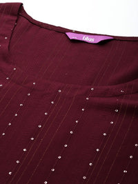 Thumbnail for plus-size-embroidered-sequinned-kurta
