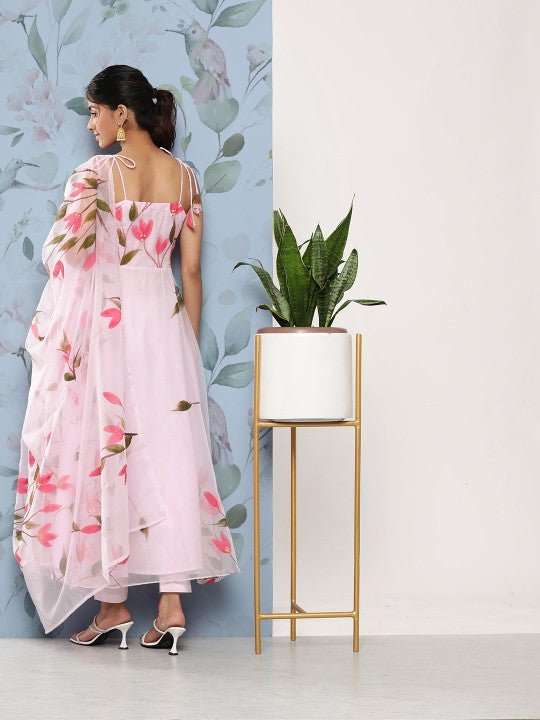 Women Floral Printed Kurta with Trousers & With Dupatta