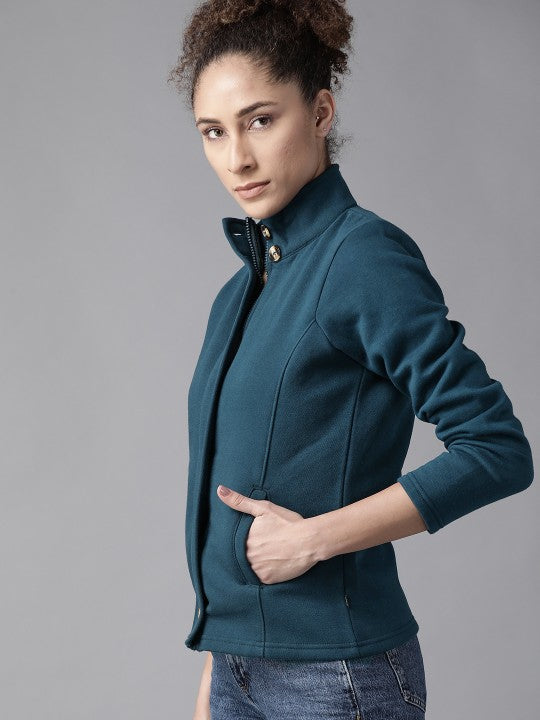 Women Black Solid Tailored Jacket