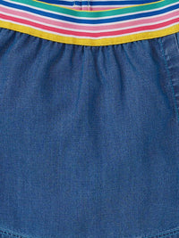Thumbnail for girls-blue-solid-pure-cotton-skirts
