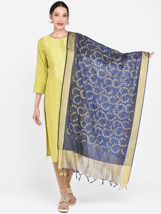 Gold-Toned Embroidered Dupatta