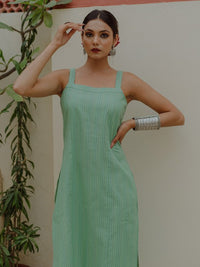 Thumbnail for Women Pink & Magenta Printed Strappy Straight Kurta