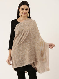 Thumbnail for Women Brown Printed Wool Shawl