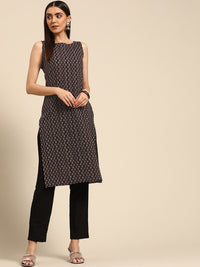 Thumbnail for Women Ethnic Motifs Printed Kantha Work Dobby Kurta
