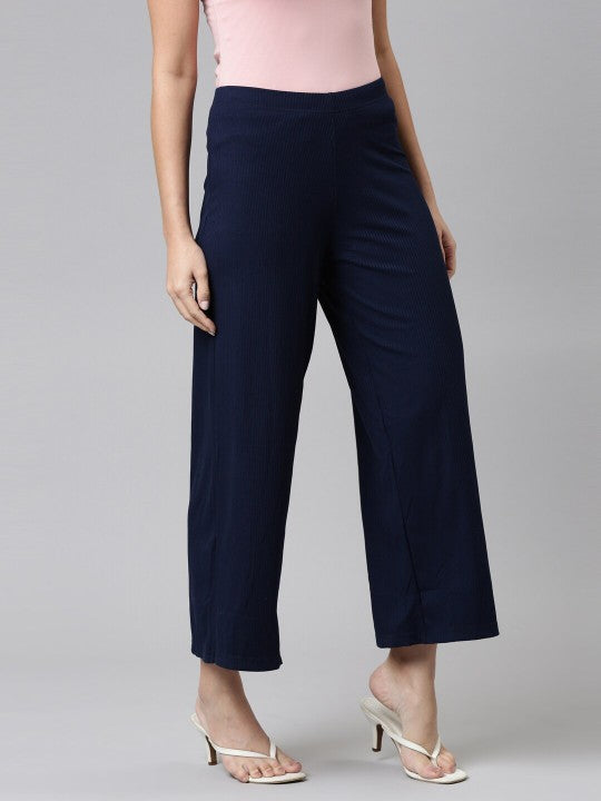 Women Black Knitted Palazzos