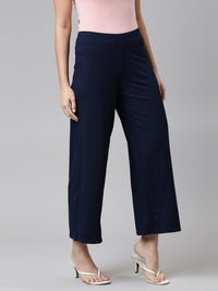 Thumbnail for Women Black Knitted Palazzos