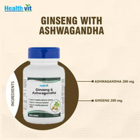Thumbnail for Healthvit Ginseng & Ashwagandha Capsules